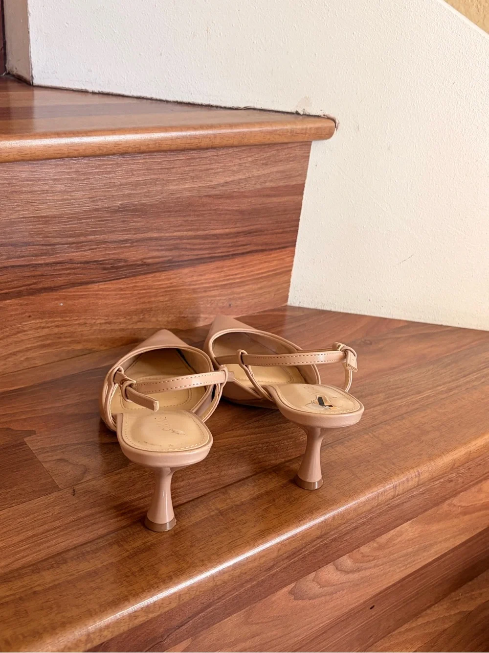 Nine West Blush Nude Slingback Pointed-Toe Heels